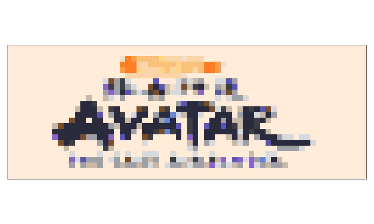 Processed pixel grid logo reference based on an Avatar: The Last Airbender source image