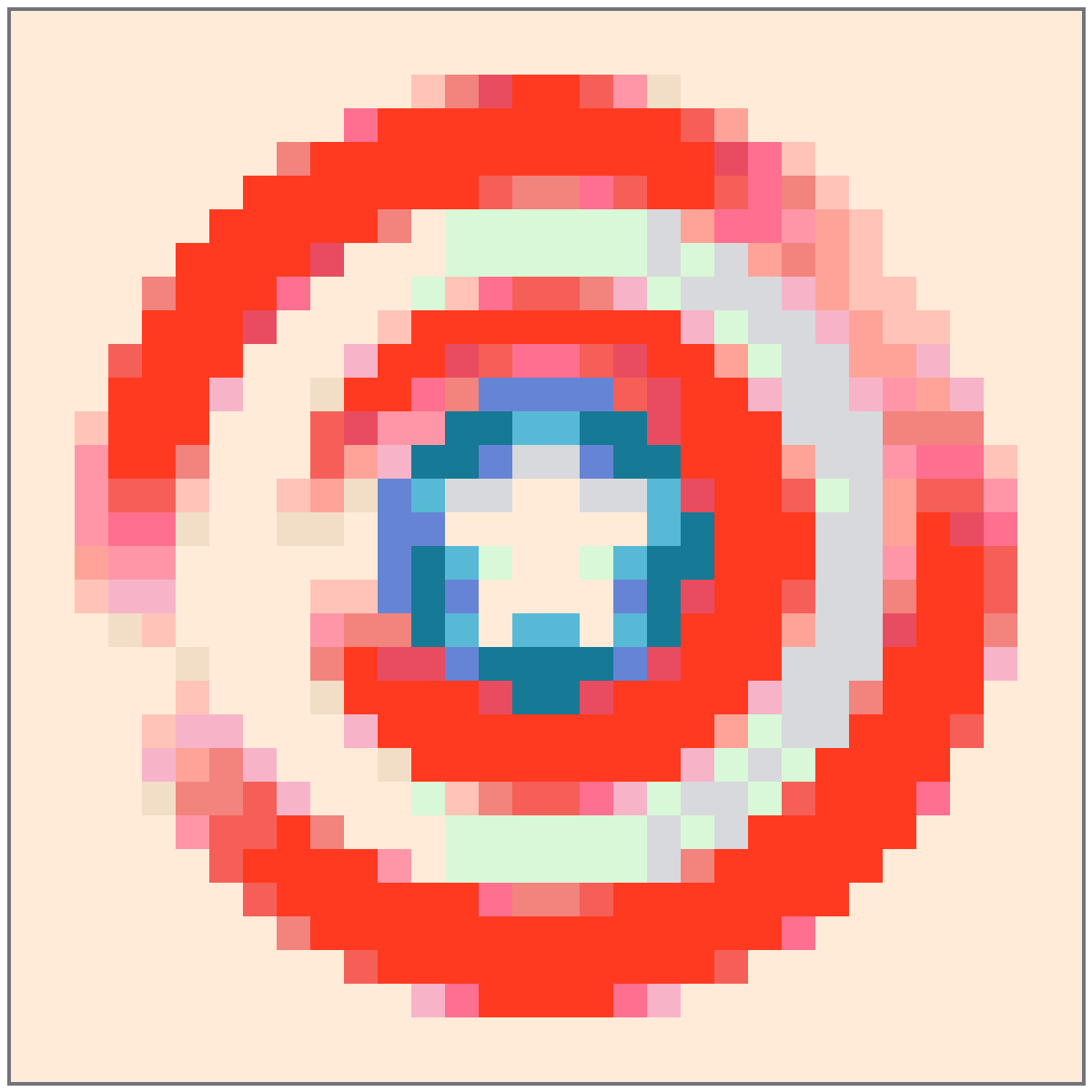 Riferimento icona in griglia pixel elaborato da un’immagine fonte dello scudo di Captain America