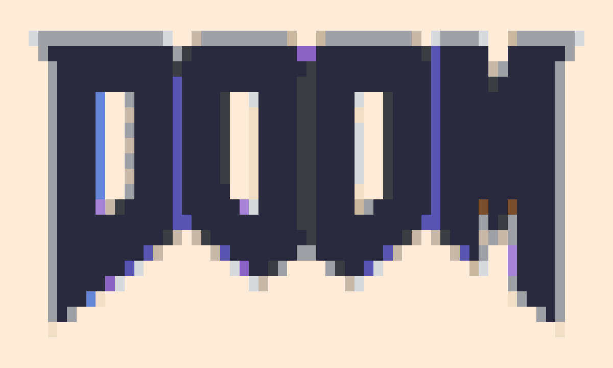 Processed pixel grid logo reference based on a DOOM source image
