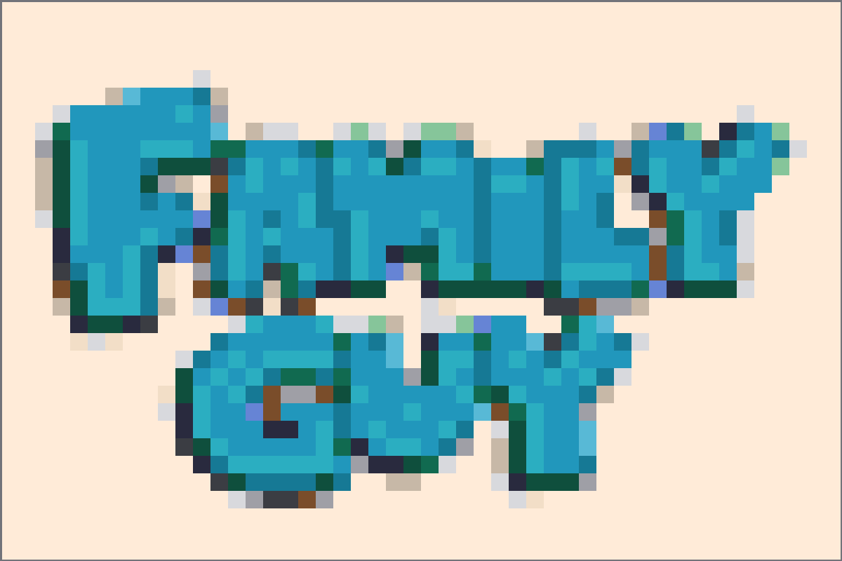 Processed pixel grid logo reference based on a Family Guy source image