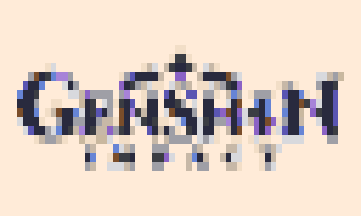 Processed pixel grid logo reference based on a Genshin Impact source image