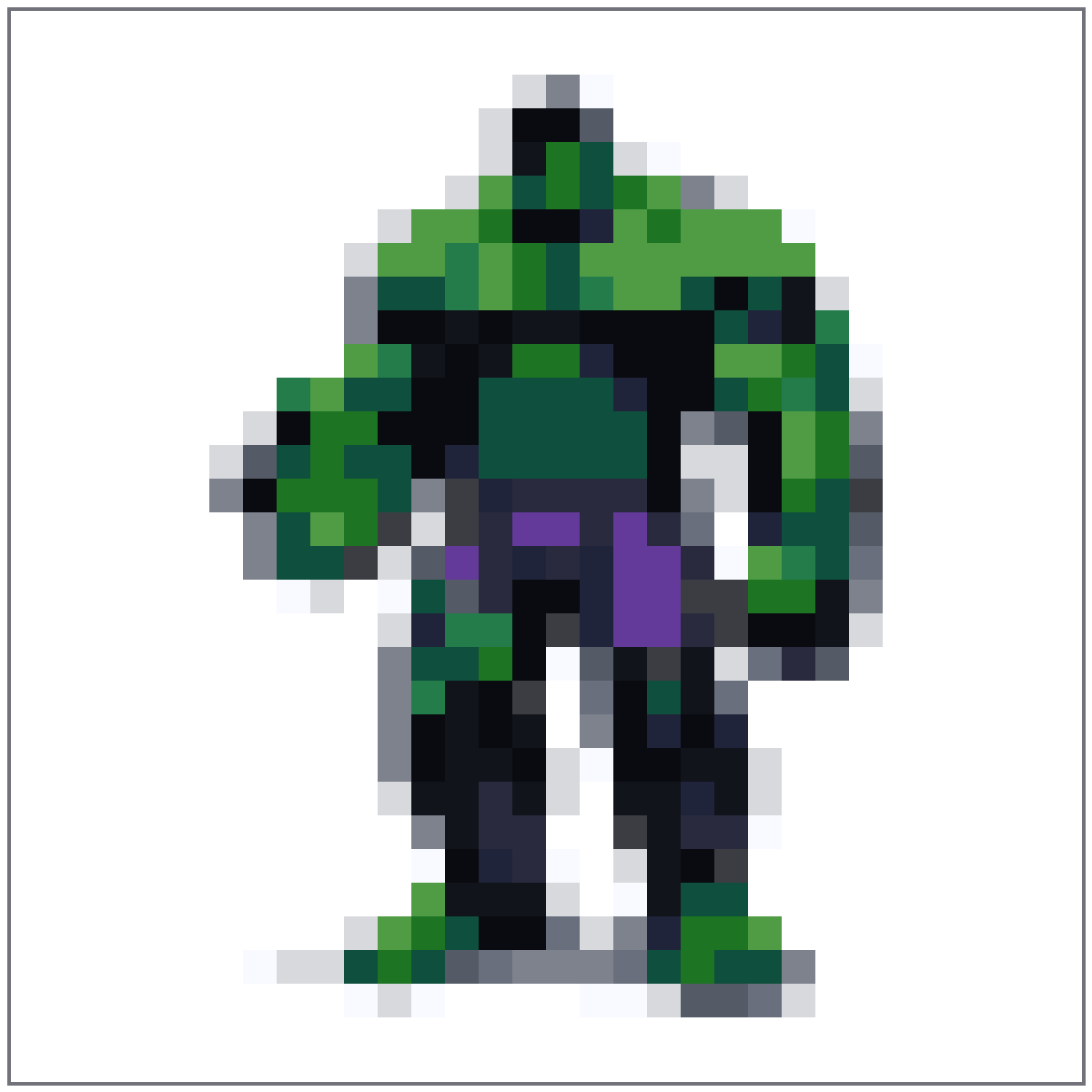 Riferimento figura intera in griglia pixel elaborato da un’immagine fonte di Hulk