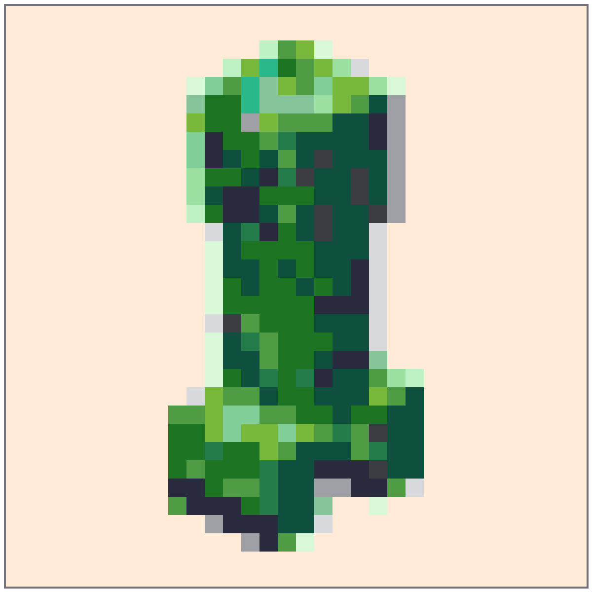 Riferimento icona in griglia pixel elaborato da un’immagine fonte di Minecraft Creeper