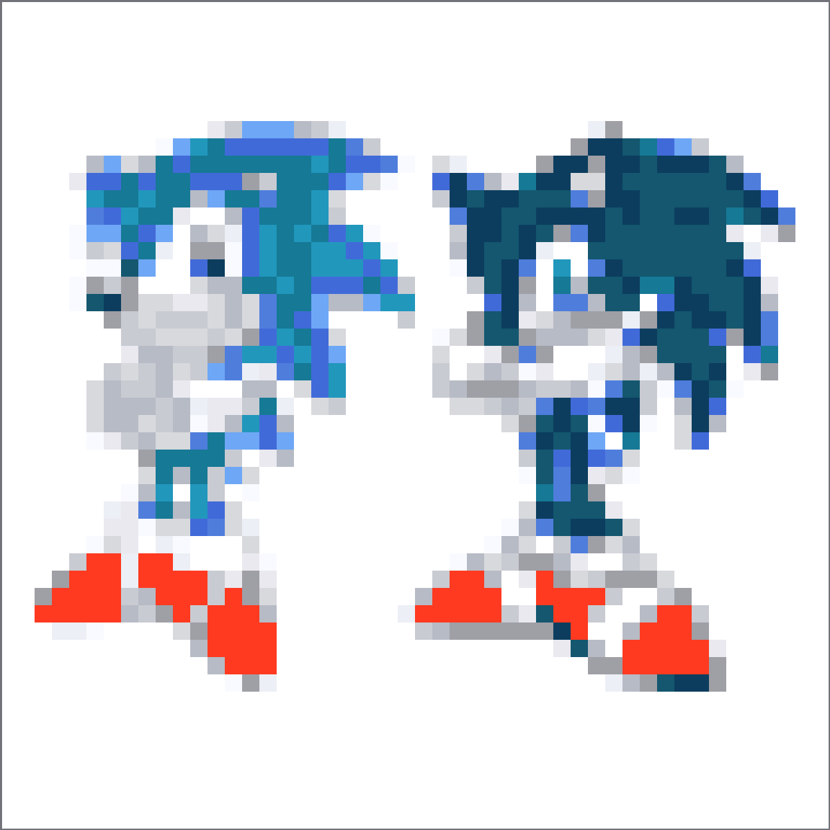Processed pixel grid avatar reference based on a Sonic source image