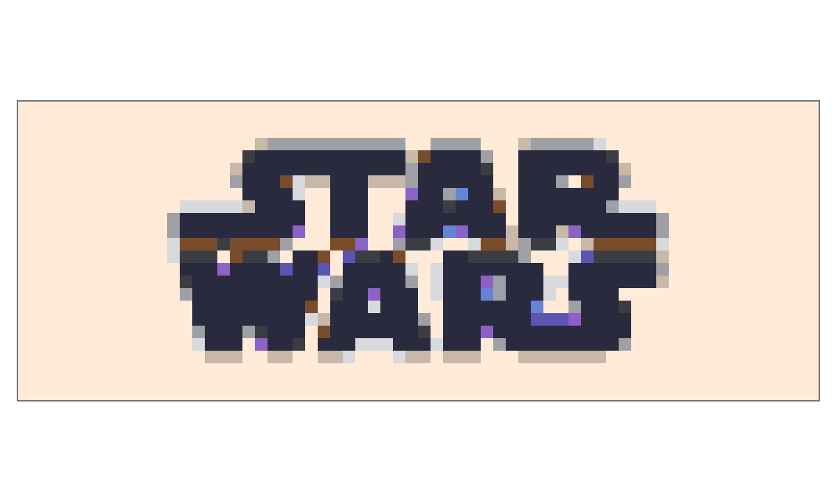 Processed pixel grid logo reference based on a Star Wars source image