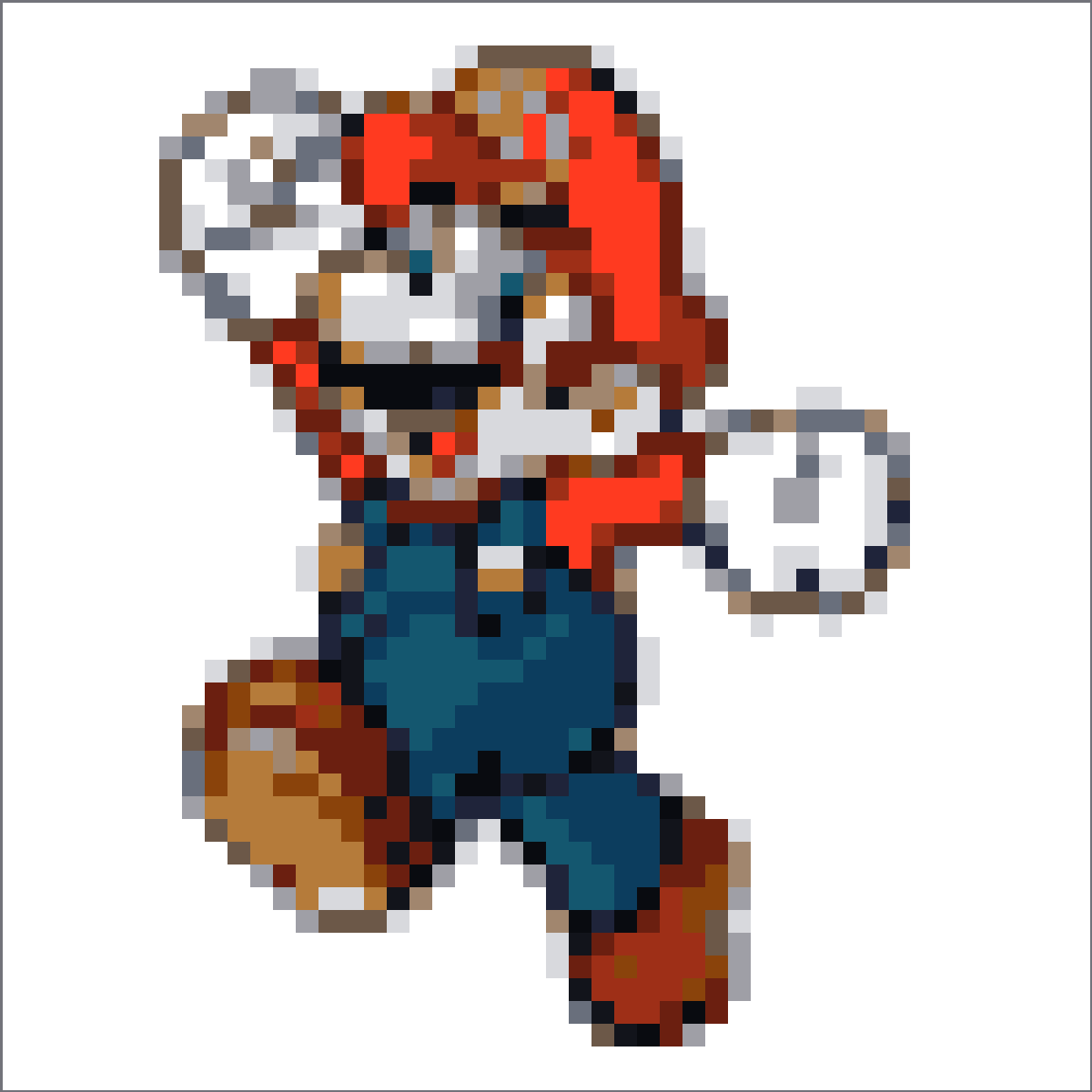 Riferimento avatar in griglia pixel elaborato da un’immagine fonte di Super Mario