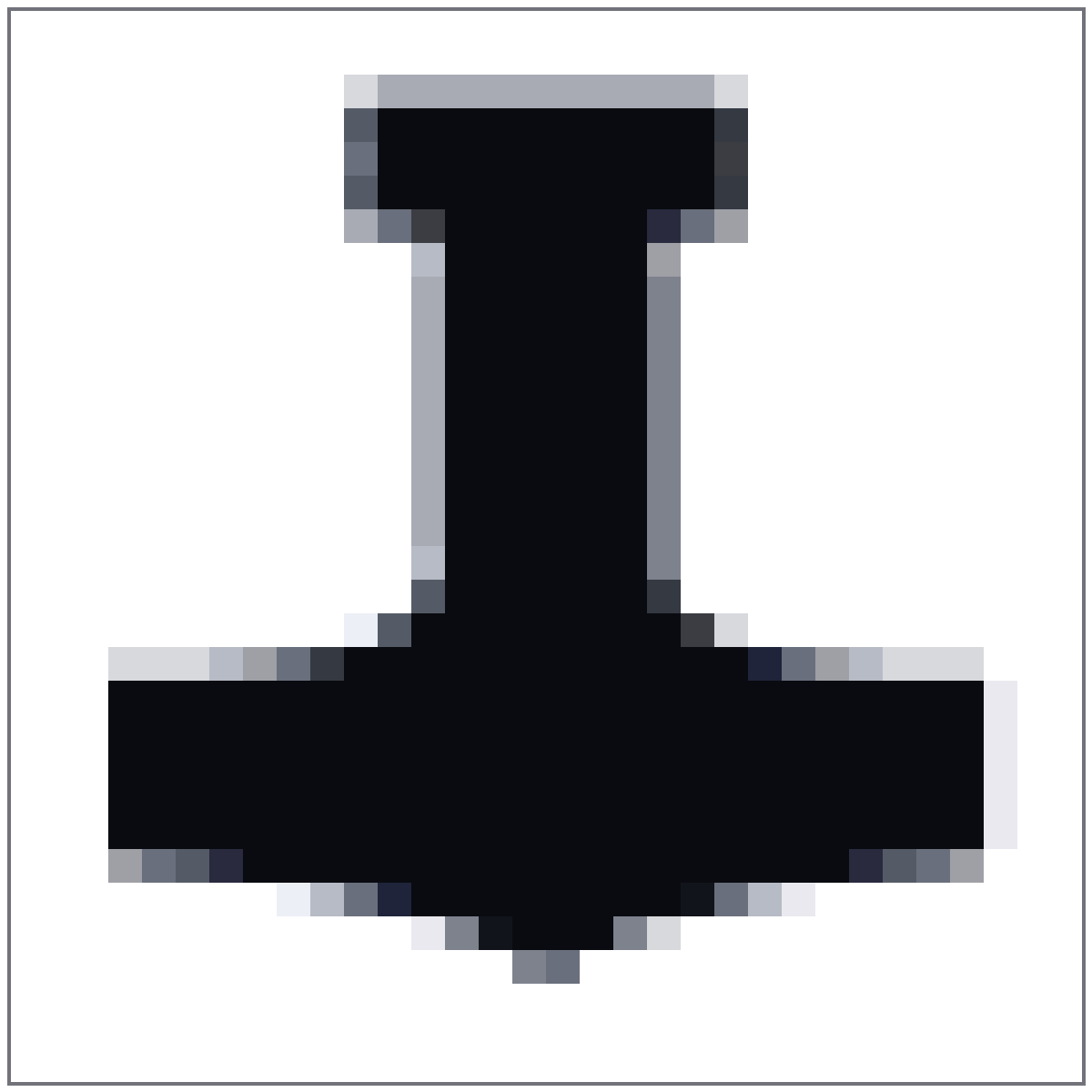 Riferimento icona in griglia pixel elaborato da un’immagine fonte del martello di Thor