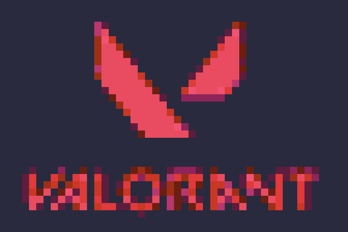 Processed pixel grid logo reference based on a Valorant source image
