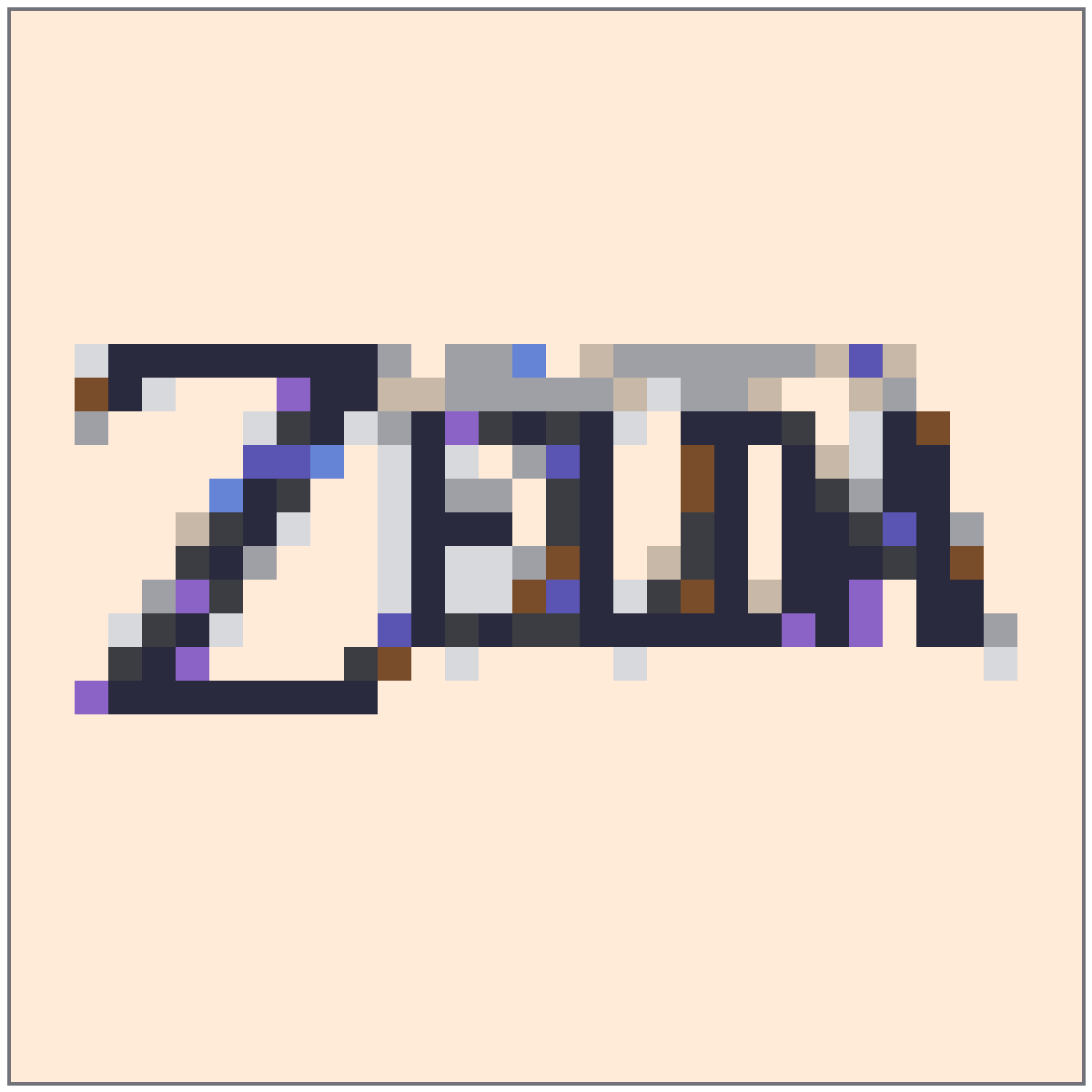 Processed pixel grid logo reference based on a Zelda source image
