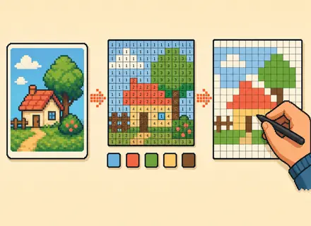Pixel art image import grid preview