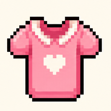 Pixel art pink shirt for custom clothing colors