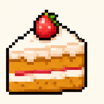 Pixel art cake item with small color ramps