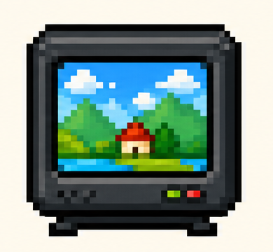 Pixel art TV screen preview using palette colors